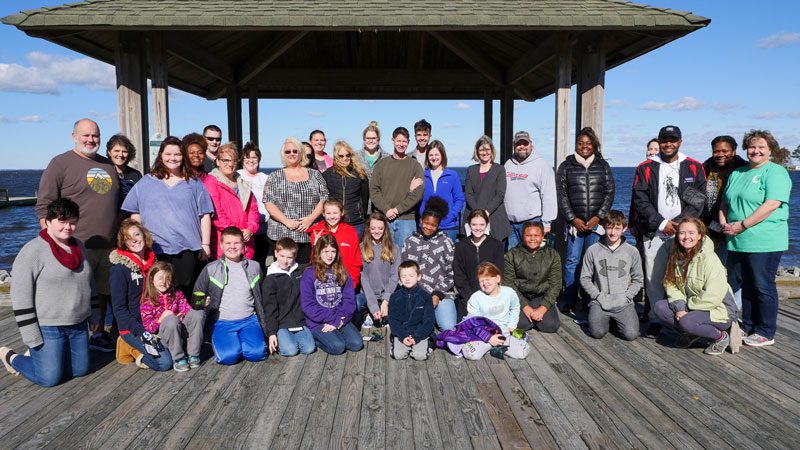 group on dock at eastern 4-H center